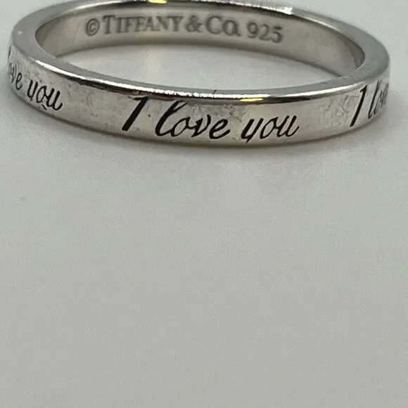Tiffany Retired Notes "I Love You" Ring - Sterling Silver - Size 8.0 - Picture 9 of 11